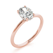 Statement Center Oval Diamond Engagement Ring in 10K/14K gold and platinum with certified lab-grown or natural diamonds