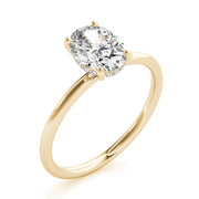 Statement Center Oval Diamond Engagement Ring in 10K/14K gold and platinum with certified lab-grown or natural diamonds
