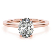 Statement Center Oval Diamond Engagement Ring in 10K/14K gold and platinum with certified lab-grown or natural diamonds