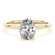 Statement Center Oval Diamond Engagement Ring in 10K/14K gold and platinum with certified lab-grown or natural diamonds