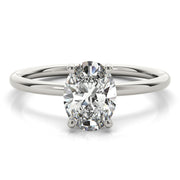 Statement Center Oval Diamond Engagement Ring in 10K/14K gold and platinum with certified lab-grown or natural diamonds