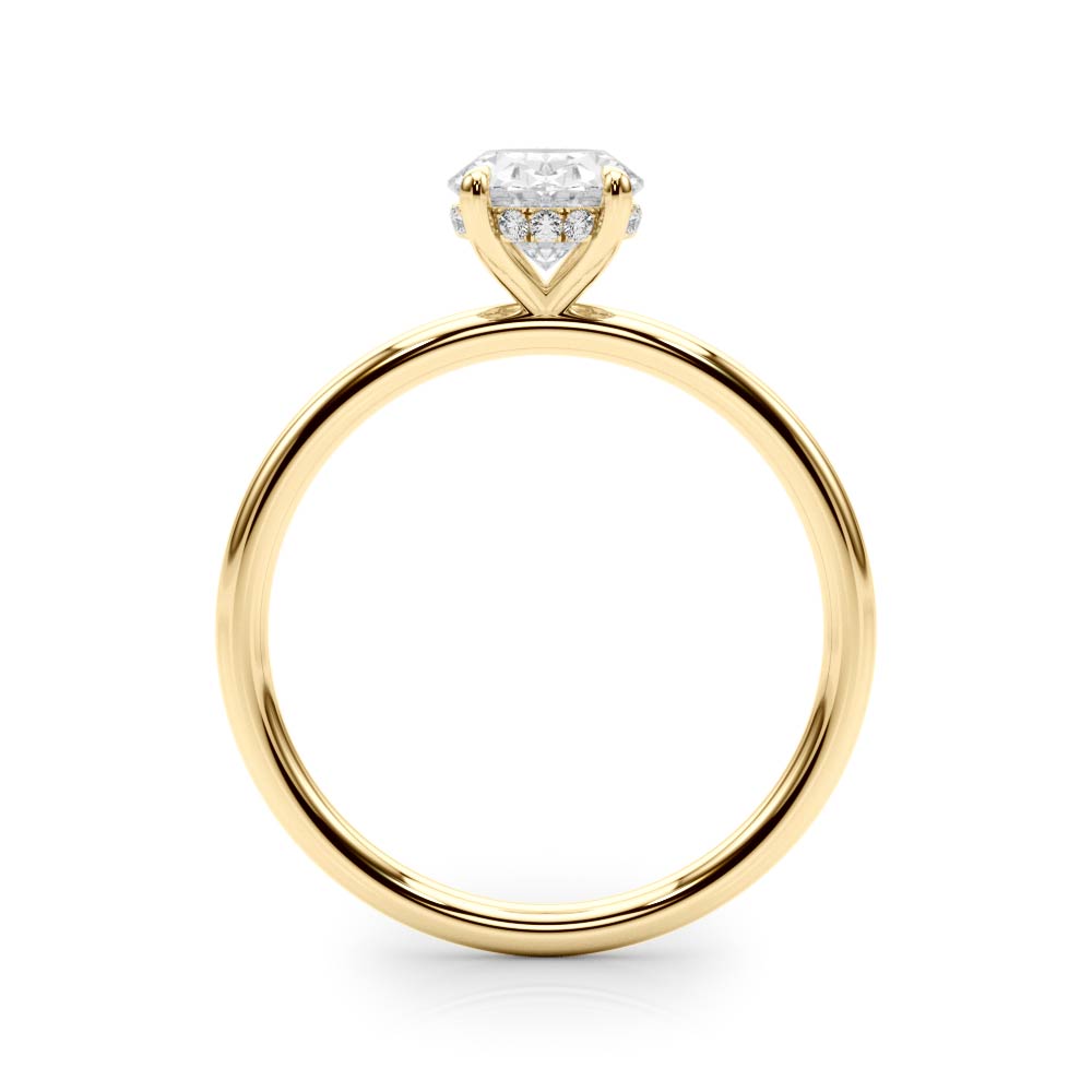 Statement Center Oval Diamond Engagement Ring in 10K/14K gold and platinum with certified lab-grown or natural diamonds