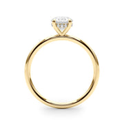 Statement Center Oval Diamond Engagement Ring in 10K/14K gold and platinum with certified lab-grown or natural diamonds