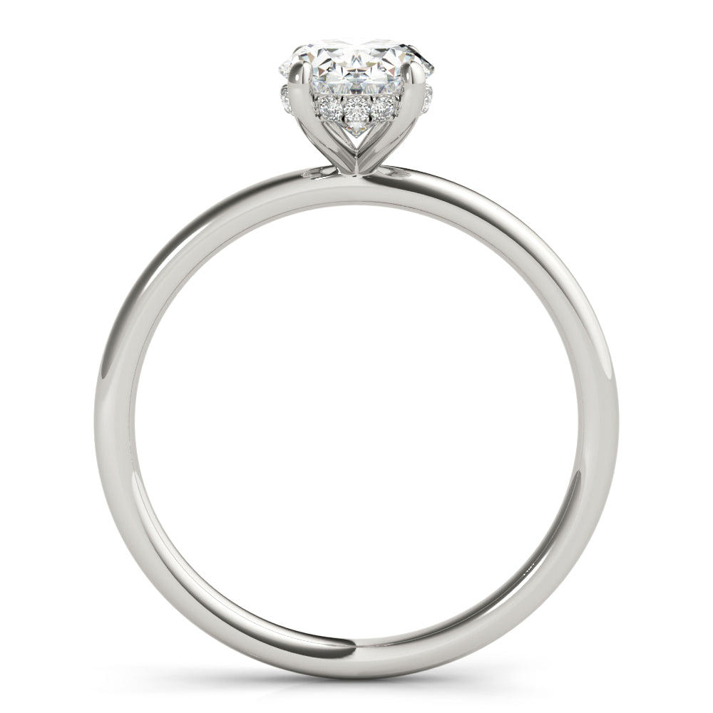 Statement Center Oval Diamond Engagement Ring in 10K/14K gold and platinum with certified lab-grown or natural diamonds