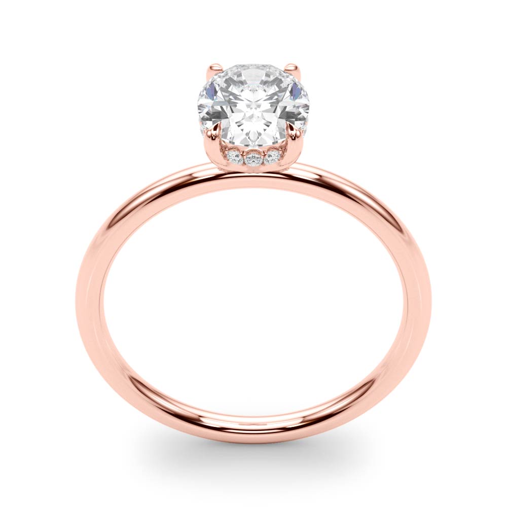 Statement Center Oval Diamond Engagement Ring in 10K/14K gold and platinum with certified lab-grown or natural diamonds