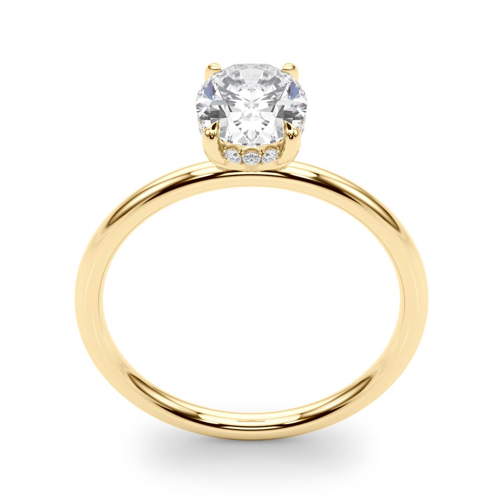 Statement Center Oval Diamond Engagement Ring in 10K/14K gold and platinum with certified lab-grown or natural diamonds