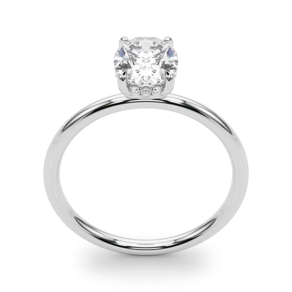Statement Center Oval Diamond Engagement Ring in 10K/14K gold and platinum with certified lab-grown or natural diamonds