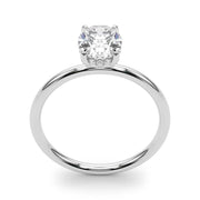 Statement Center Oval Diamond Engagement Ring in 10K/14K gold and platinum with certified lab-grown or natural diamonds
