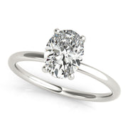 Statement Center Oval Diamond Engagement Ring in 10K/14K gold and platinum with certified lab-grown or natural diamonds