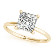 Lustrous Cut Center Princess Diamond Engagement Ring in 10K/14K gold and platinum with certified lab-grown or natural diamonds