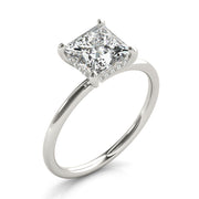 Lustrous Cut Center Princess Diamond Engagement Ring in 10K/14K gold and platinum with certified lab-grown or natural diamonds