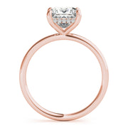 Lustrous Cut Center Princess Diamond Engagement Ring in 10K/14K gold and platinum with certified lab-grown or natural diamonds