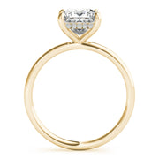 Lustrous Cut Center Princess Diamond Engagement Ring in 10K/14K gold and platinum with certified lab-grown or natural diamonds