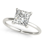 Lustrous Cut Center Princess Diamond Engagement Ring in 10K/14K gold and platinum with certified lab-grown or natural diamonds