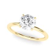 Artisan Center Round Diamond Engagement Ring in 10K/14K gold and platinum with certified lab-grown or natural diamonds