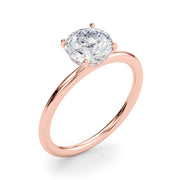 Artisan Center Round Diamond Engagement Ring in 10K/14K gold and platinum with certified lab-grown or natural diamonds