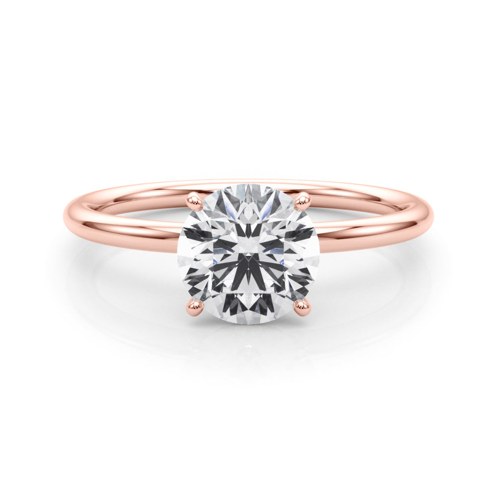Artisan Center Round Diamond Engagement Ring in 10K/14K gold and platinum with certified lab-grown or natural diamonds