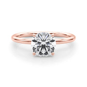Artisan Center Round Diamond Engagement Ring in 10K/14K gold and platinum with certified lab-grown or natural diamonds
