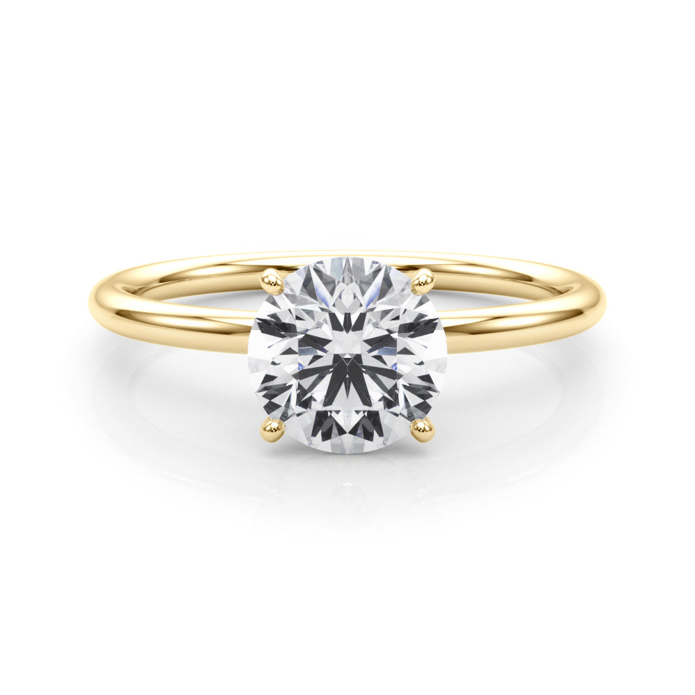 Artisan Center Round Diamond Engagement Ring in 10K/14K gold and platinum with certified lab-grown or natural diamonds