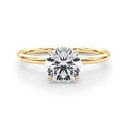 Artisan Center Round Diamond Engagement Ring in 10K/14K gold and platinum with certified lab-grown or natural diamonds