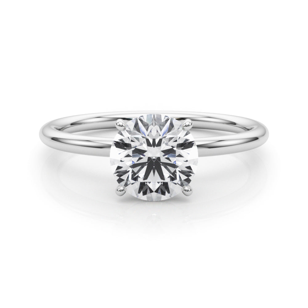 Artisan Center Round Diamond Engagement Ring in 10K/14K gold and platinum with certified lab-grown or natural diamonds