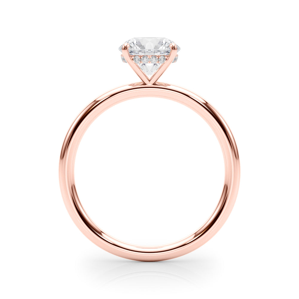 Artisan Center Round Diamond Engagement Ring in 10K/14K gold and platinum with certified lab-grown or natural diamonds