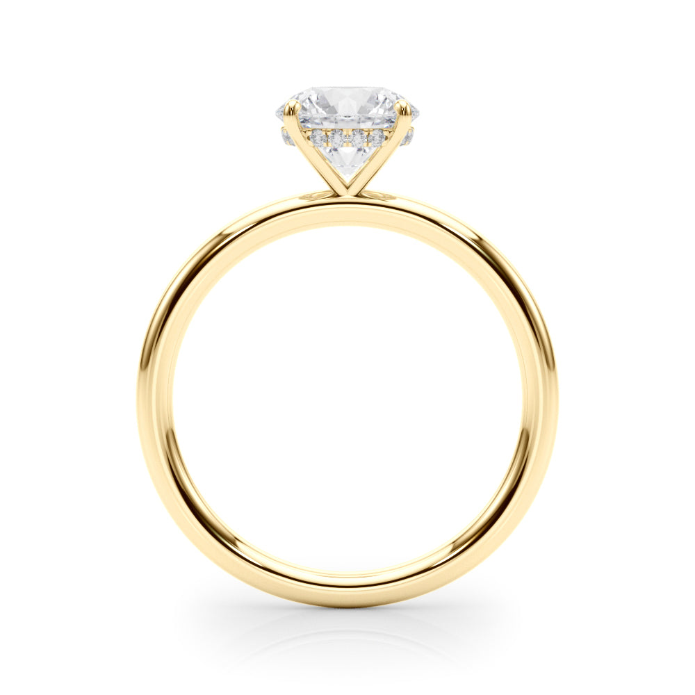Artisan Center Round Diamond Engagement Ring in 10K/14K gold and platinum with certified lab-grown or natural diamonds