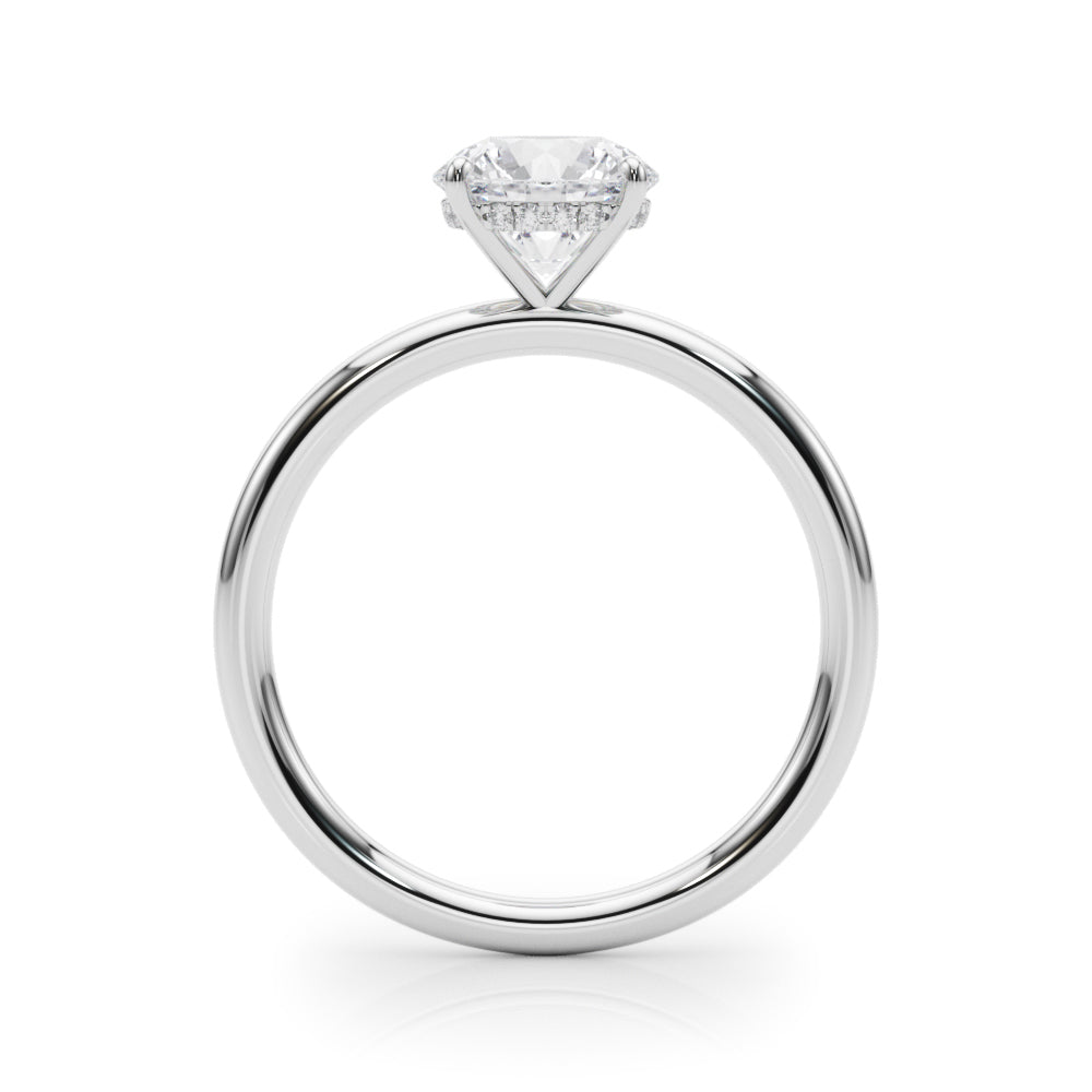 Artisan Center Round Diamond Engagement Ring in 10K/14K gold and platinum with certified lab-grown or natural diamonds