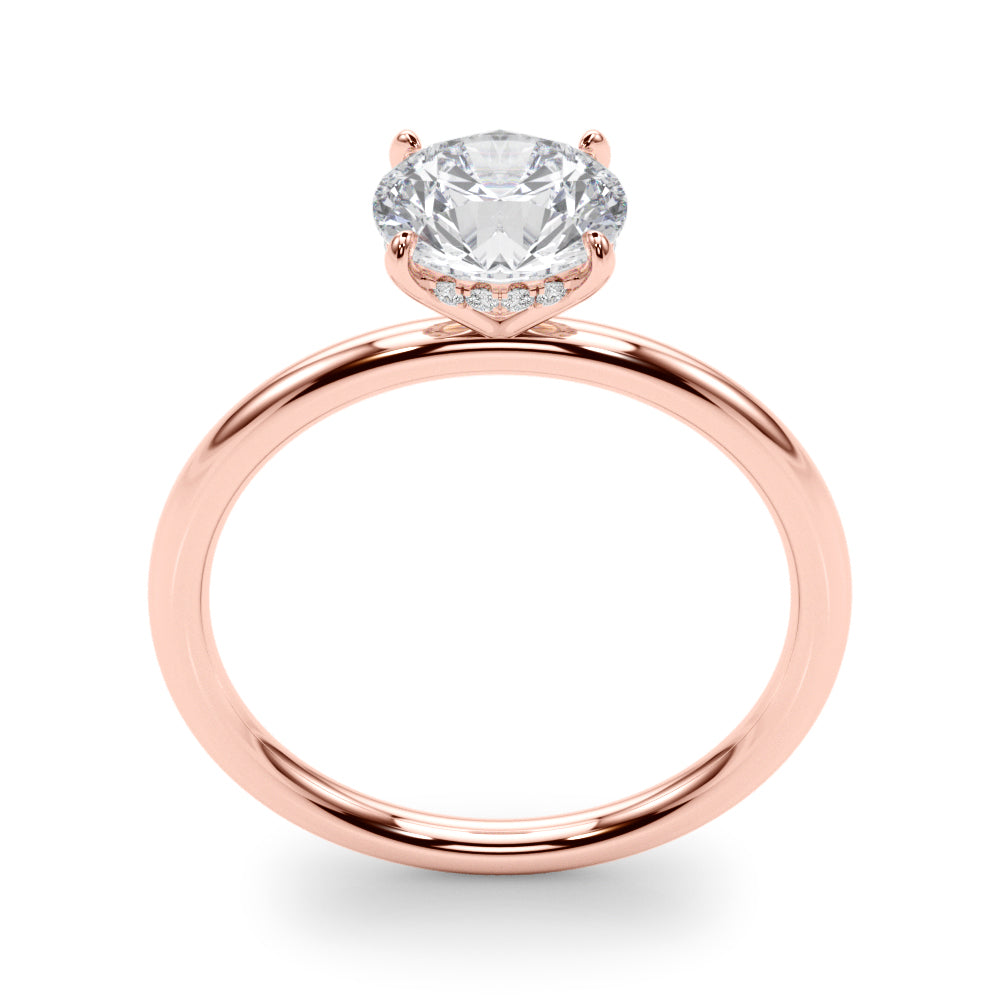 Artisan Center Round Diamond Engagement Ring in 10K/14K gold and platinum with certified lab-grown or natural diamonds