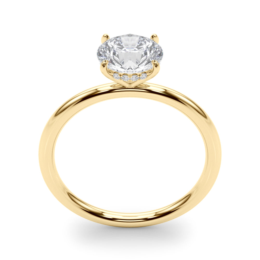 Artisan Center Round Diamond Engagement Ring in 10K/14K gold and platinum with certified lab-grown or natural diamonds