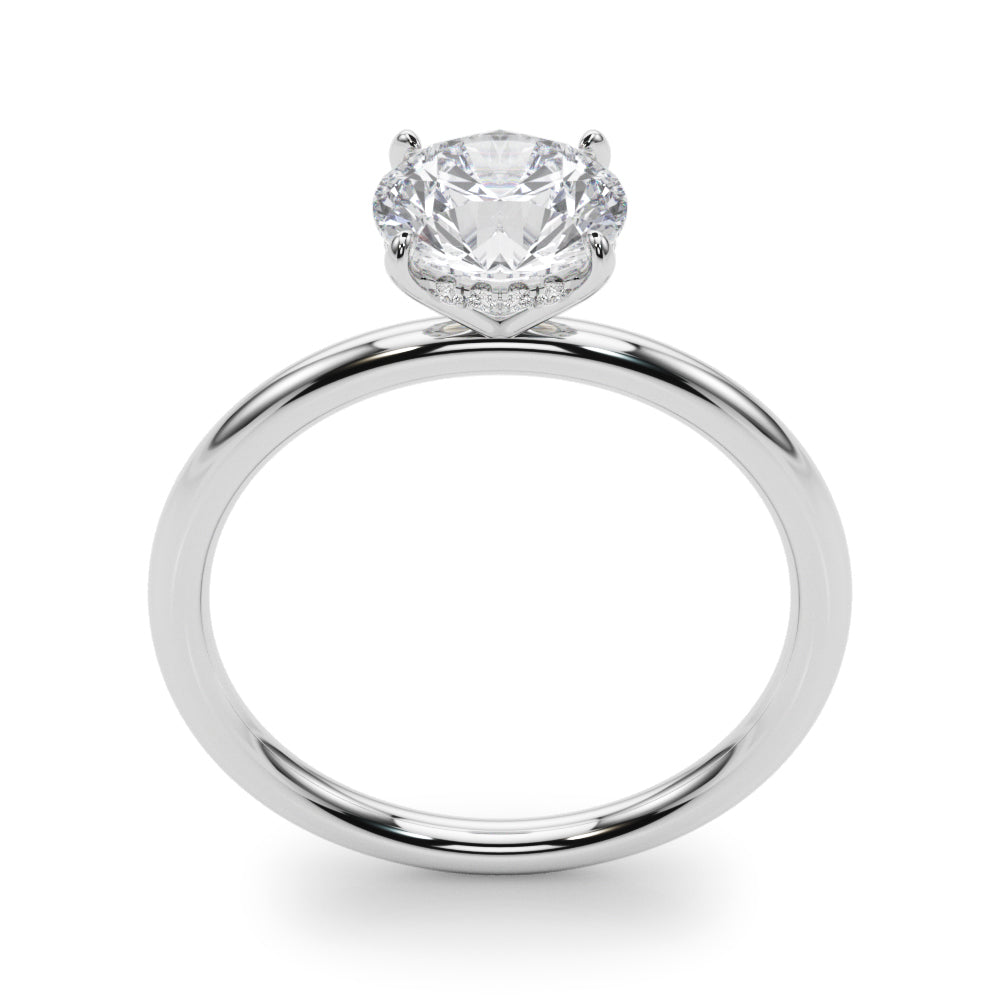 Artisan Center Round Diamond Engagement Ring in 10K/14K gold and platinum with certified lab-grown or natural diamonds