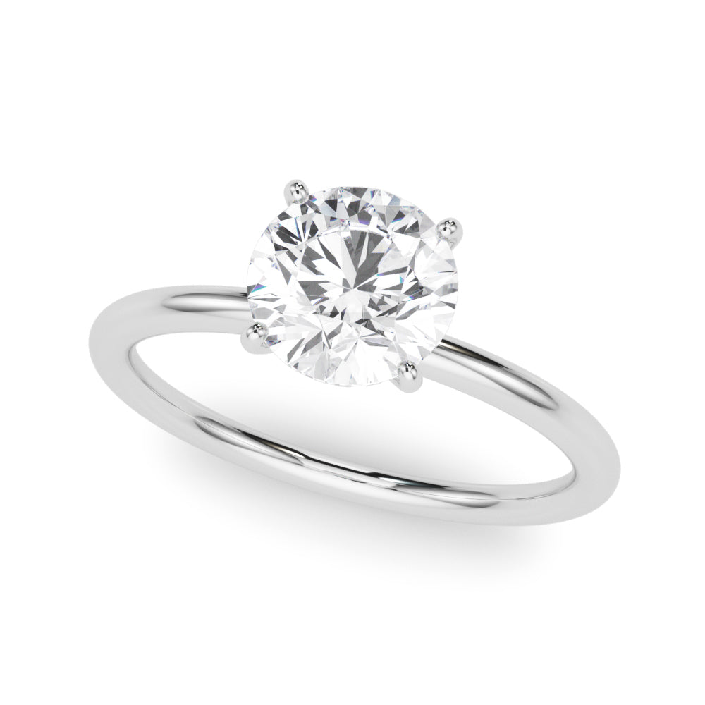 Artisan Center Round Diamond Engagement Ring in 10K/14K gold and platinum with certified lab-grown or natural diamonds