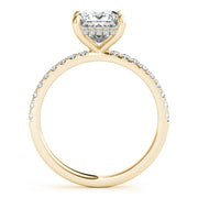 Opulent Single Row Cut Center Princess Diamond Engagement Ring in 10K/14K gold and platinum with certified lab-grown or natural diamonds