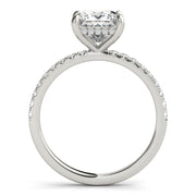 Opulent Single Row Cut Center Princess Diamond Engagement Ring in 10K/14K gold and platinum with certified lab-grown or natural diamonds