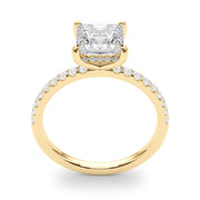 Opulent Single Row Cut Center Princess Diamond Engagement Ring in 10K/14K gold and platinum with certified lab-grown or natural diamonds