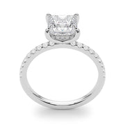 Opulent Single Row Cut Center Princess Diamond Engagement Ring in 10K/14K gold and platinum with certified lab-grown or natural diamonds