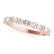 Alternating Pear & Cluster Round Half Eternity Ring in Gold & Platinum