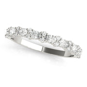 Alternating Pear & Cluster Round Half Eternity Ring in Gold & Platinum