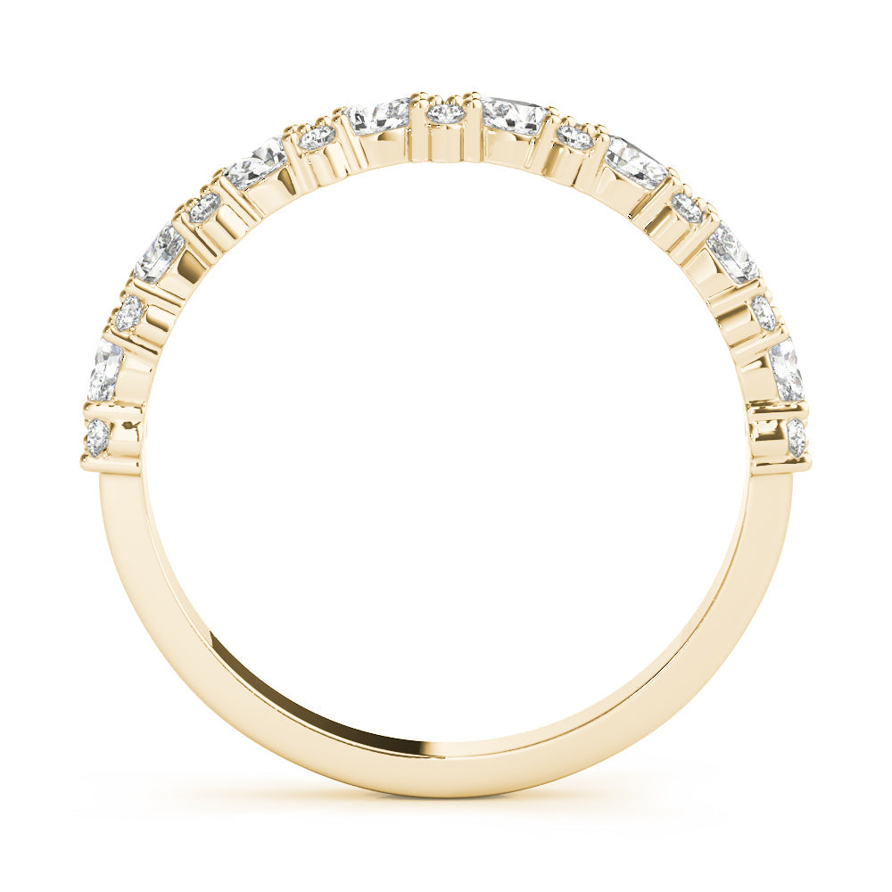 Alternating Pear & Cluster Round Half Eternity Ring in Gold & Platinum