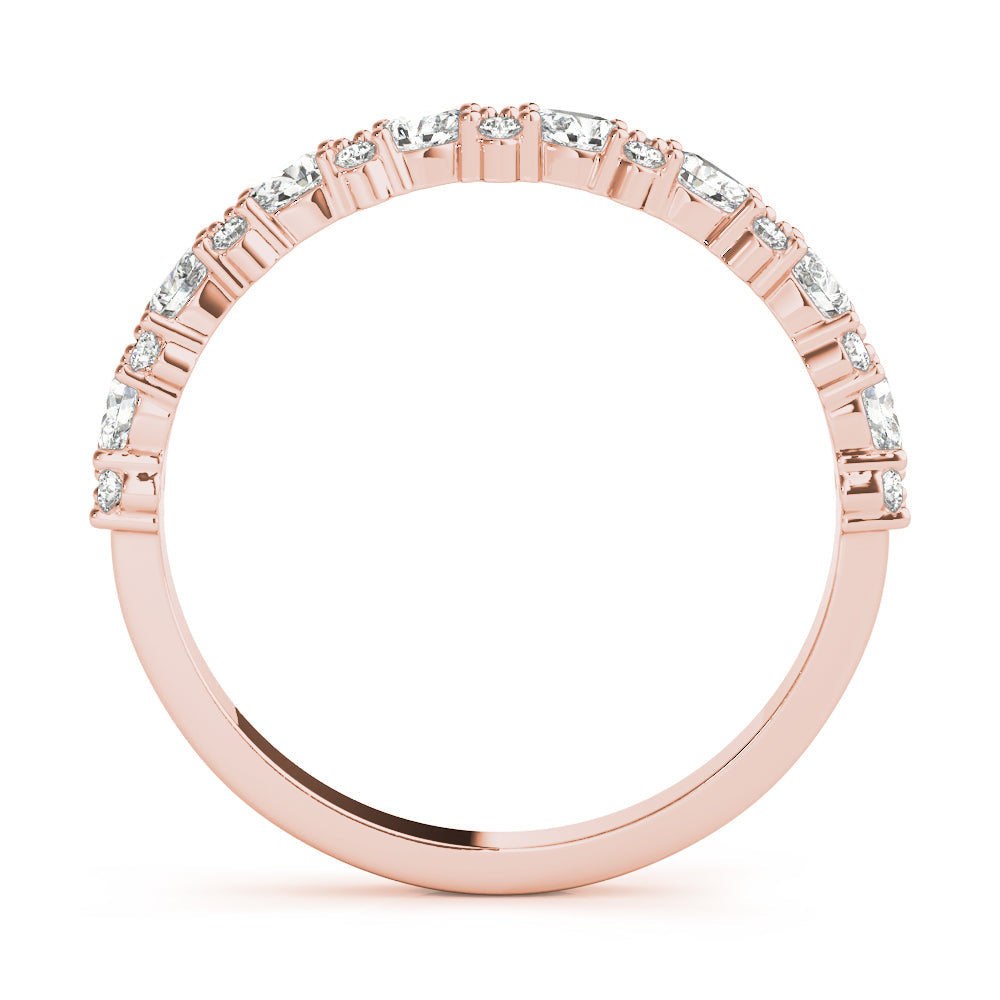 Alternating Pear & Cluster Round Half Eternity Ring in Gold & Platinum