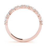 Alternating Pear & Cluster Round Half Eternity Ring in Gold & Platinum