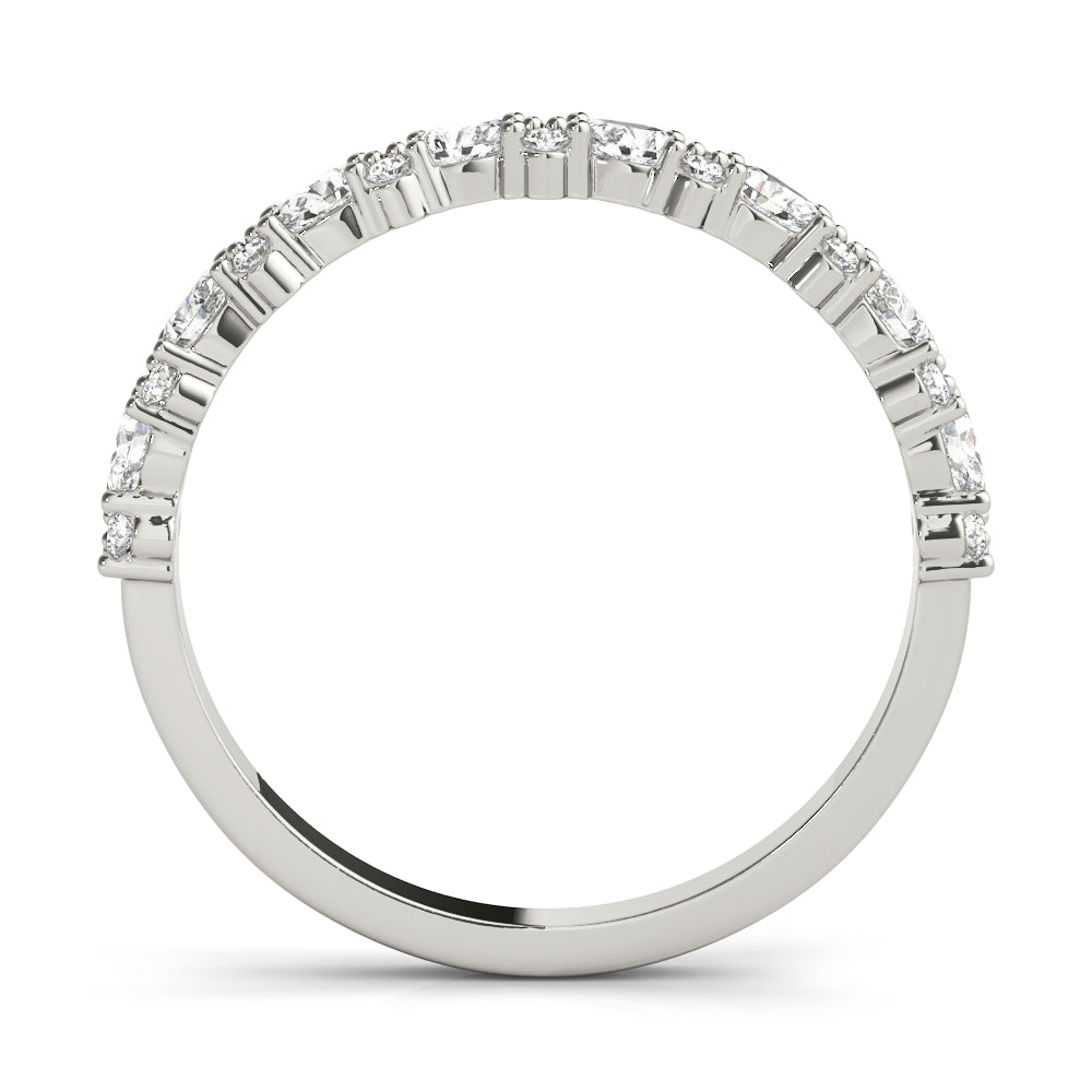 Alternating Pear & Cluster Round Half Eternity Ring in Gold & Platinum