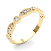 Vintage Inspired Milgrain Half Eternity Ring in Gold & Platinum