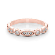 Vintage Inspired Milgrain Half Eternity Ring in Gold & Platinum