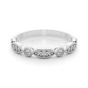 Vintage Inspired Milgrain Half Eternity Ring in Gold & Platinum