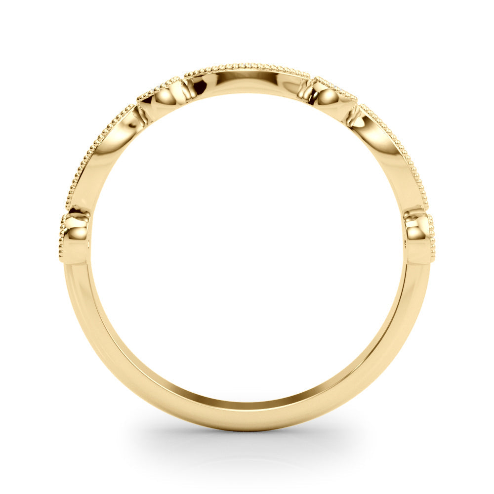 Vintage Inspired Milgrain Half Eternity Ring in Gold & Platinum