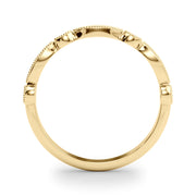 Vintage Inspired Milgrain Half Eternity Ring in Gold & Platinum