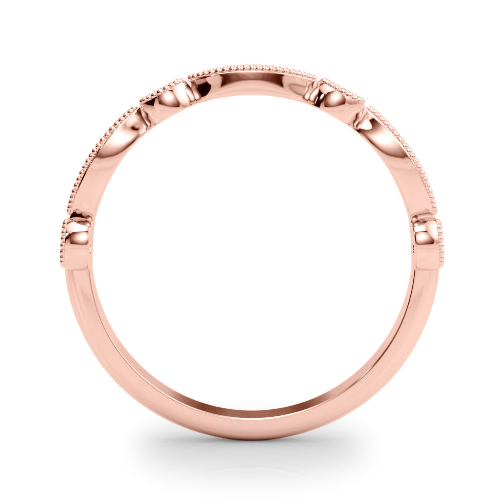 Vintage Inspired Milgrain Half Eternity Ring in Gold & Platinum