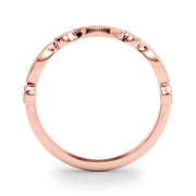 Vintage Inspired Milgrain Half Eternity Ring in Gold & Platinum