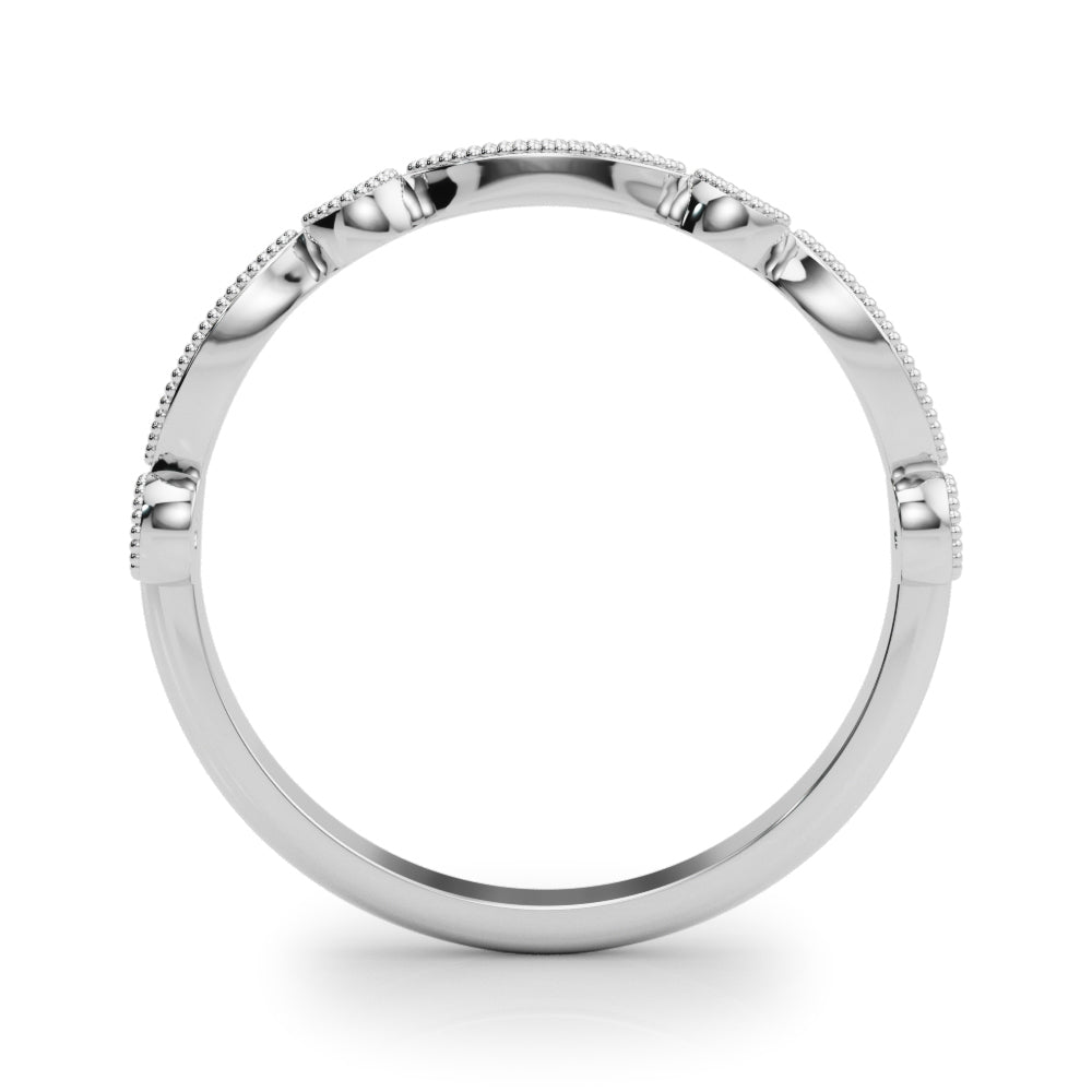 Vintage Inspired Milgrain Half Eternity Ring in Gold & Platinum